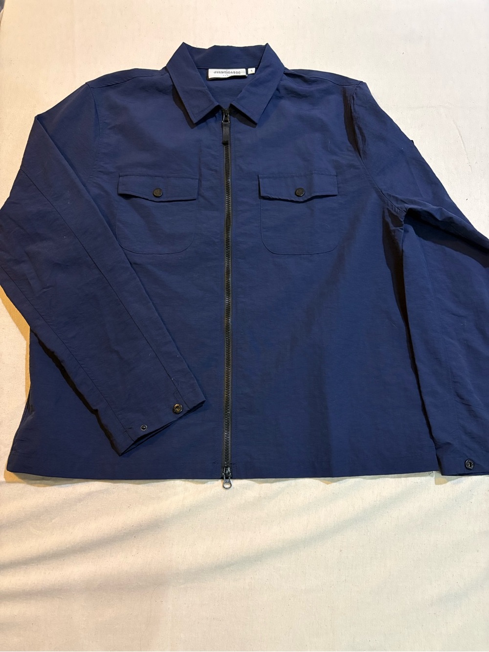 Avant Garde Men’s Zip-up Shirt Jacket Navy Utility Minimal Tech Lightweight